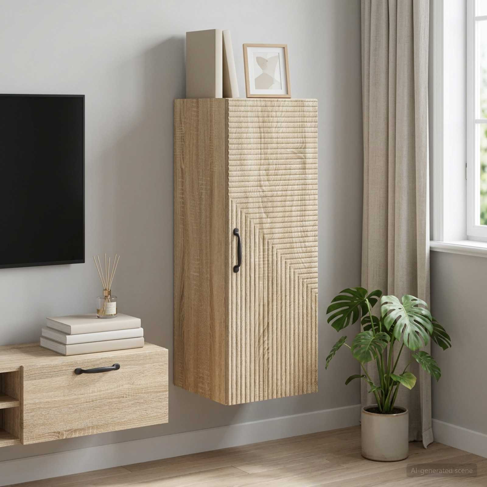 vidaXL Wandschrank Sonoma-Eiche 33 x 34,5 x 90 cm Holzwerkstoff