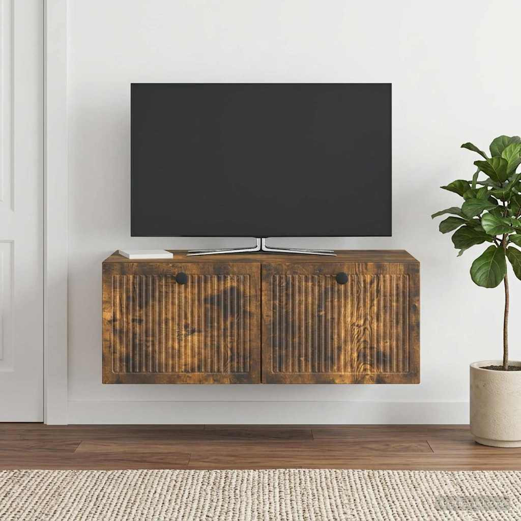 vidaXL Wandmontierter TV-Schrank Geräucherte Eiche 78,5 x 41 x 30 cm
