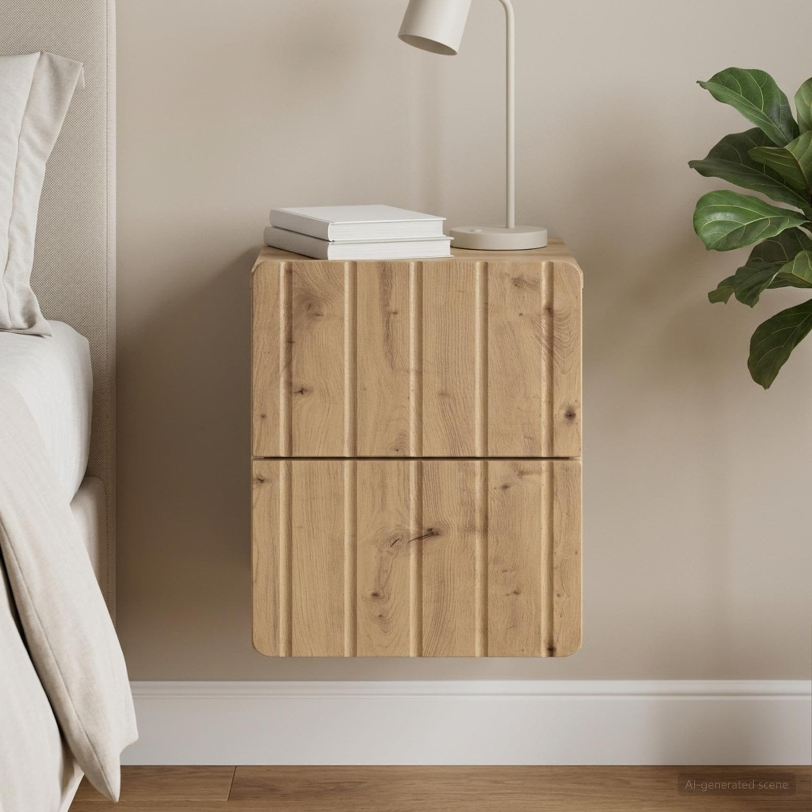 vidaXL Wandmontierter Nachttisch Artisan-Eiche 33 x 34,5 x 43 cm