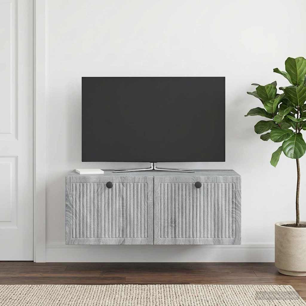 vidaXL Wandmontierter TV-Schrank Graues Sonoma 78,5 x 41 x 30 cm