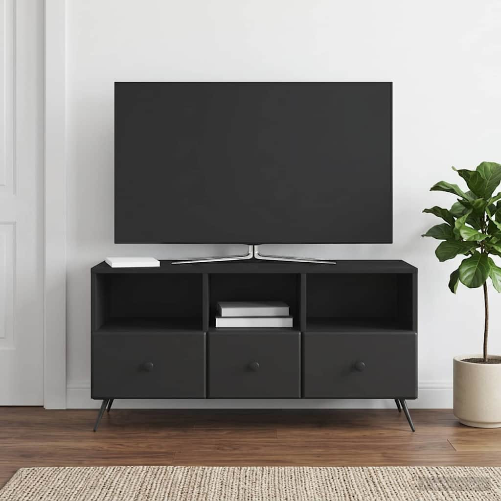 vidaXL TV-Schränk Schwarz 102 x 34,5 x 50 cm Holzwerkstoff