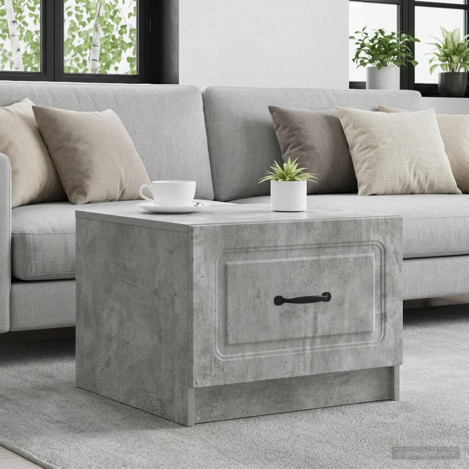 vidaXL Couchtisch Betongrau 49 x 50 x 37 cm Holzwerkstoff