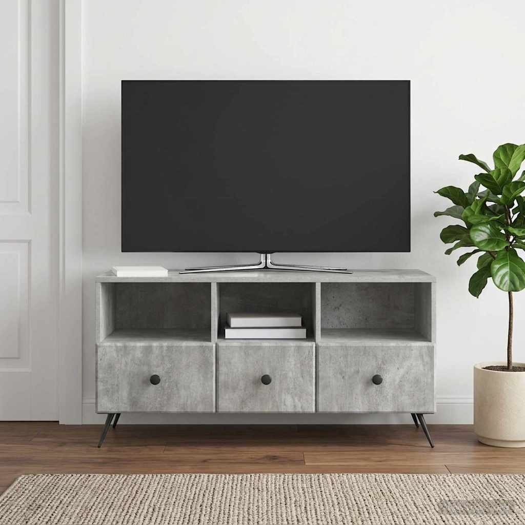 vidaXL TV-Schränk Betongrau 102 x 34,5 x 50 cm Holzwerkstoff