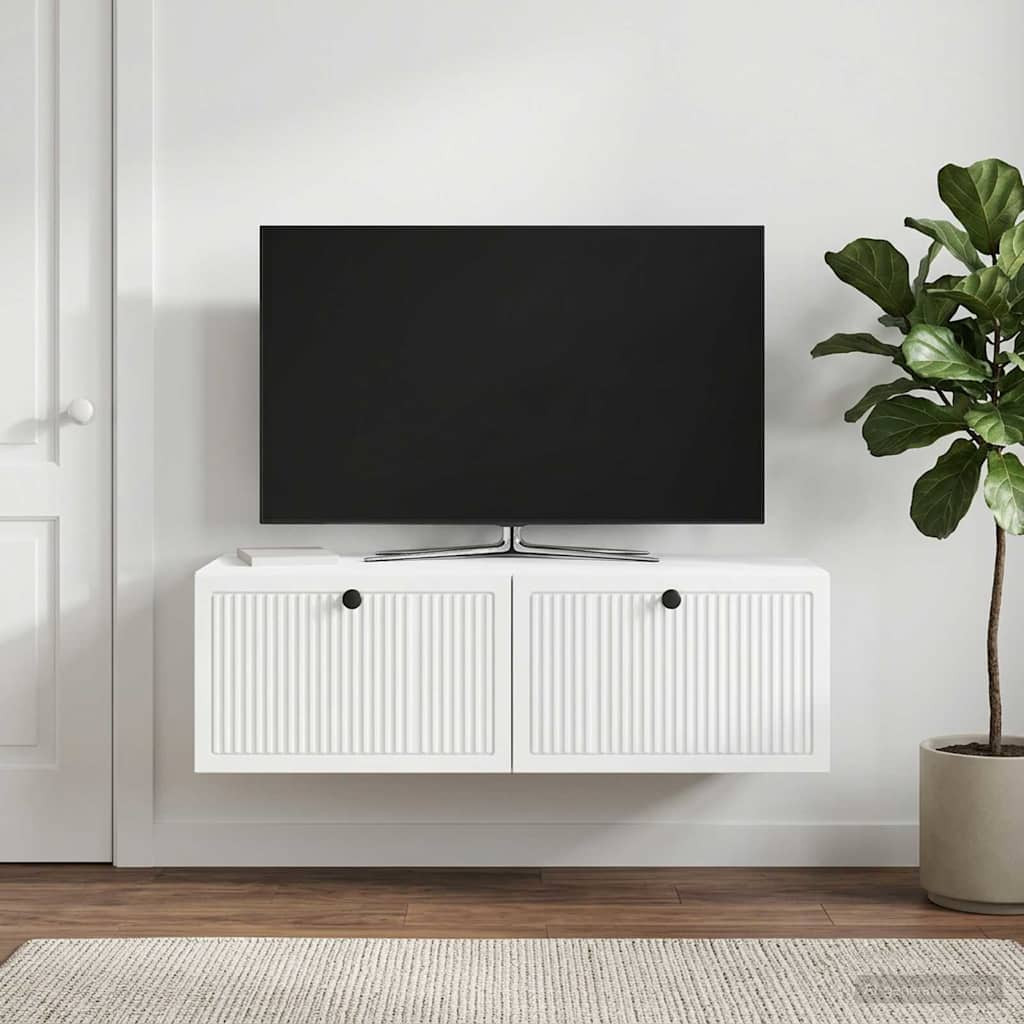 vidaXL Wandmontierter TV-Schrank Weiß 98 x 41 x 30 cm Holzwerkstoff