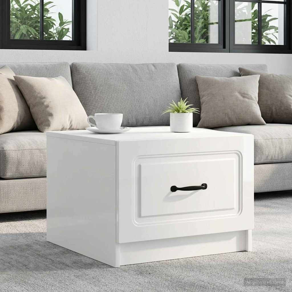 vidaXL Couchtisch Hochglanz Weiß 49 x 50 x 37 cm Holzwerkstoff