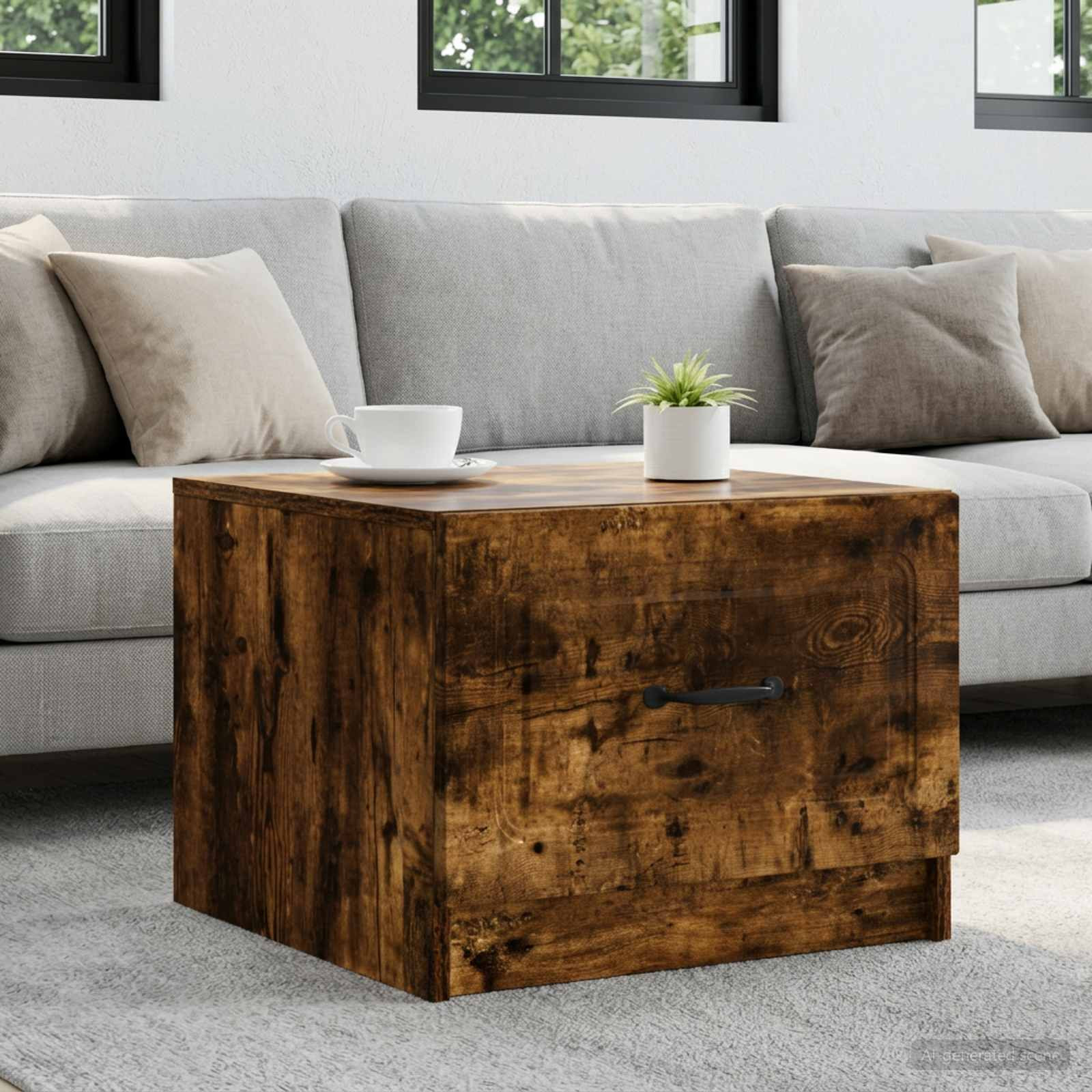 vidaXL Couchtisch Geräucherte Eiche 49 x 50 x 37 cm Holzwerkstoff