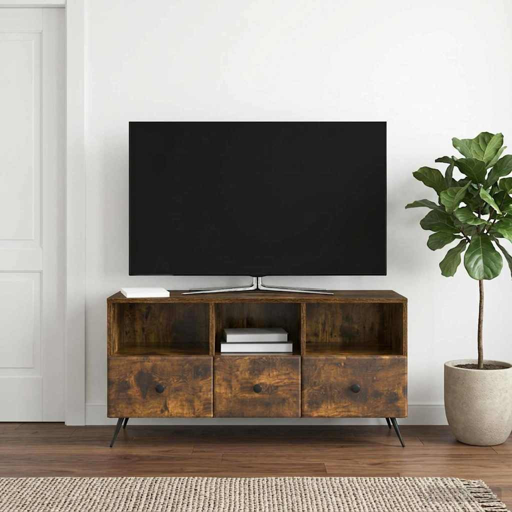 vidaXL TV-Schränk Geräucherte Eiche 102 x 34,5 x 50 cm Holzwerkstoff