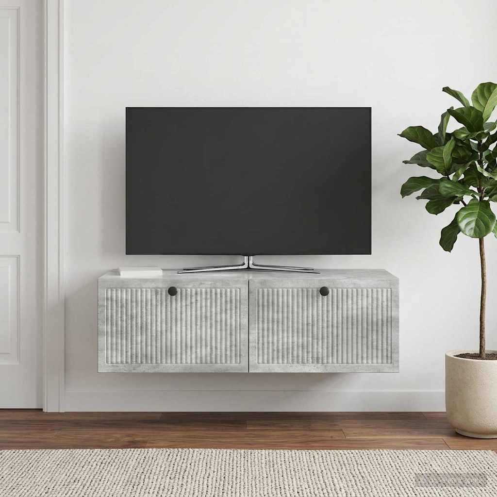 vidaXL Wandmontierter TV-Schrank Betongrau 98 x 41 x 30 cm