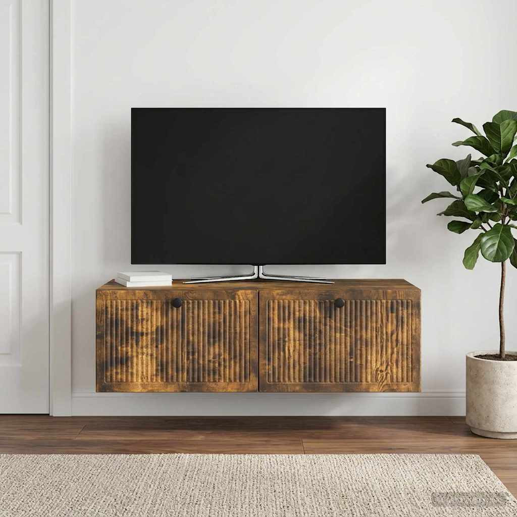 vidaXL Wandmontierter TV-Schrank Geräucherte Eiche 98 x 41 x 30 cm