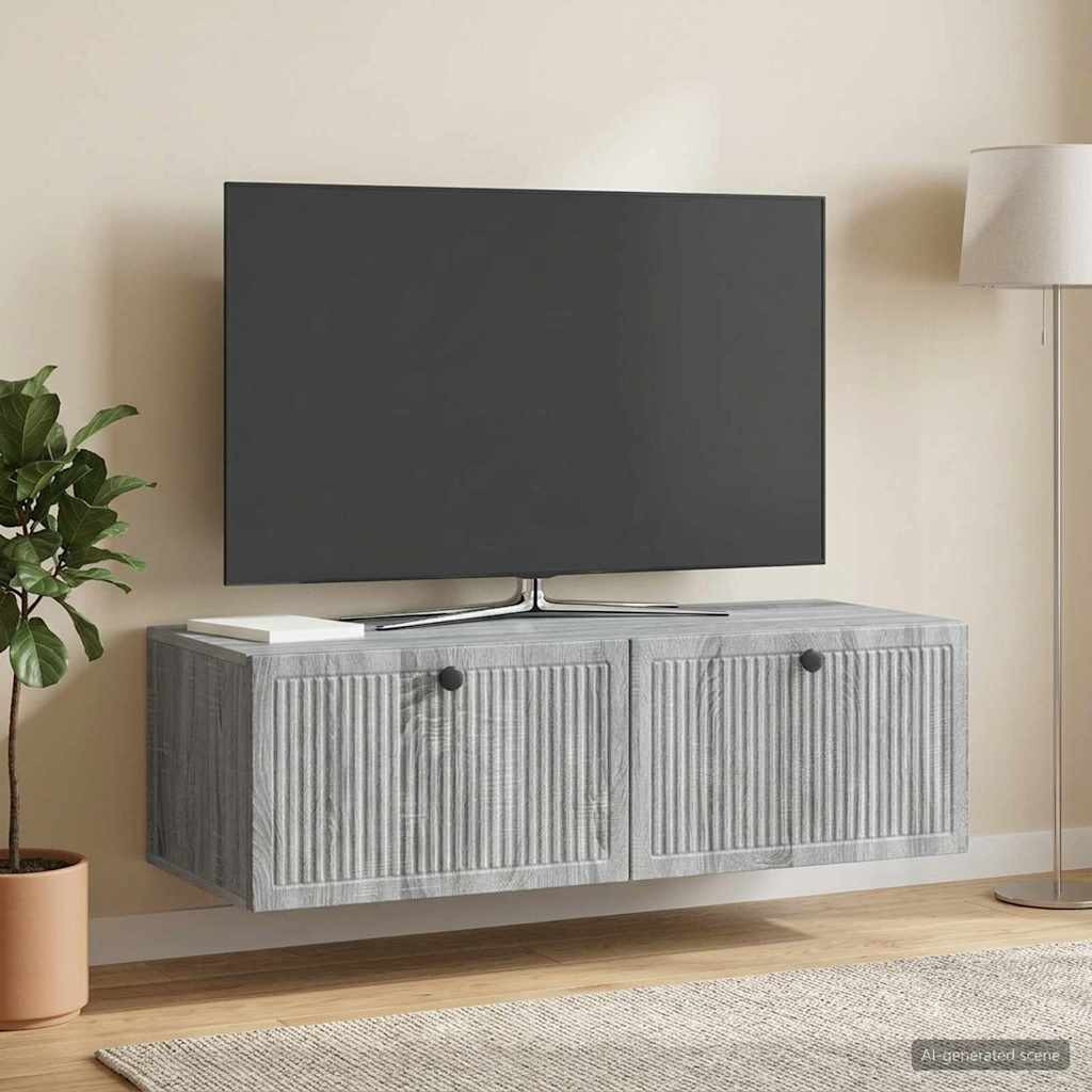 vidaXL Wandmontierter TV-Schrank Graues Sonoma 98 x 41 x 30 cm
