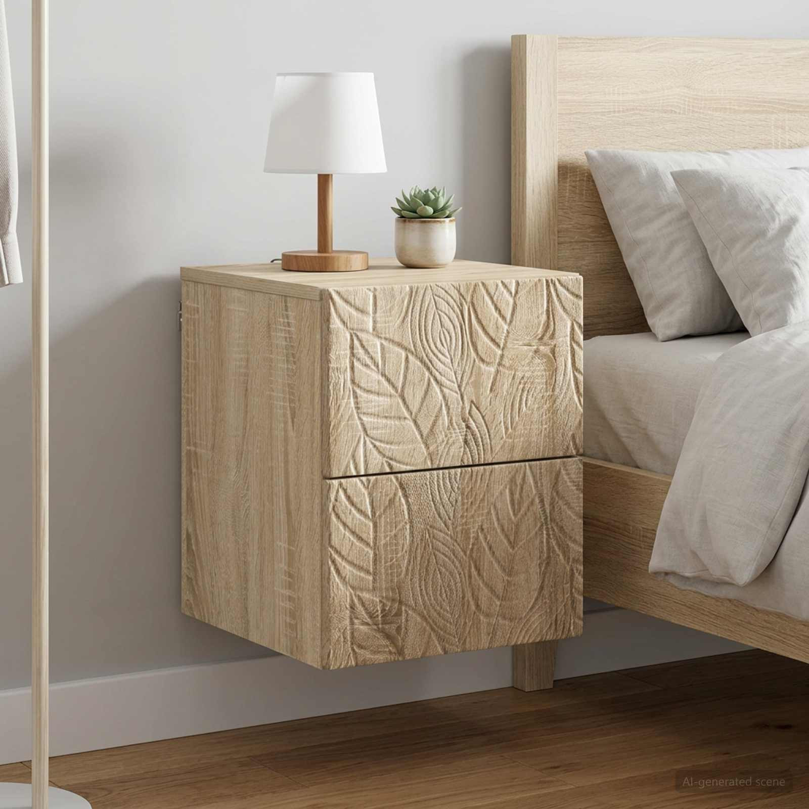 vidaXL Wandmontierter Nachttisch 2 pcs Sonoma-Eiche 34,5 x 33 x 40 cm