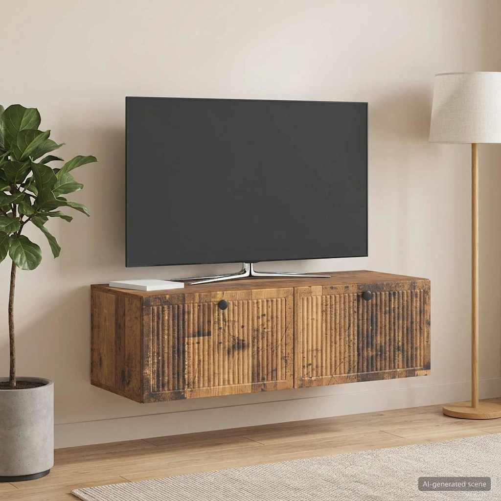 vidaXL Wandmontierter TV-Schrank Altholz 98 x 41 x 30 cm Holzwerkstoff