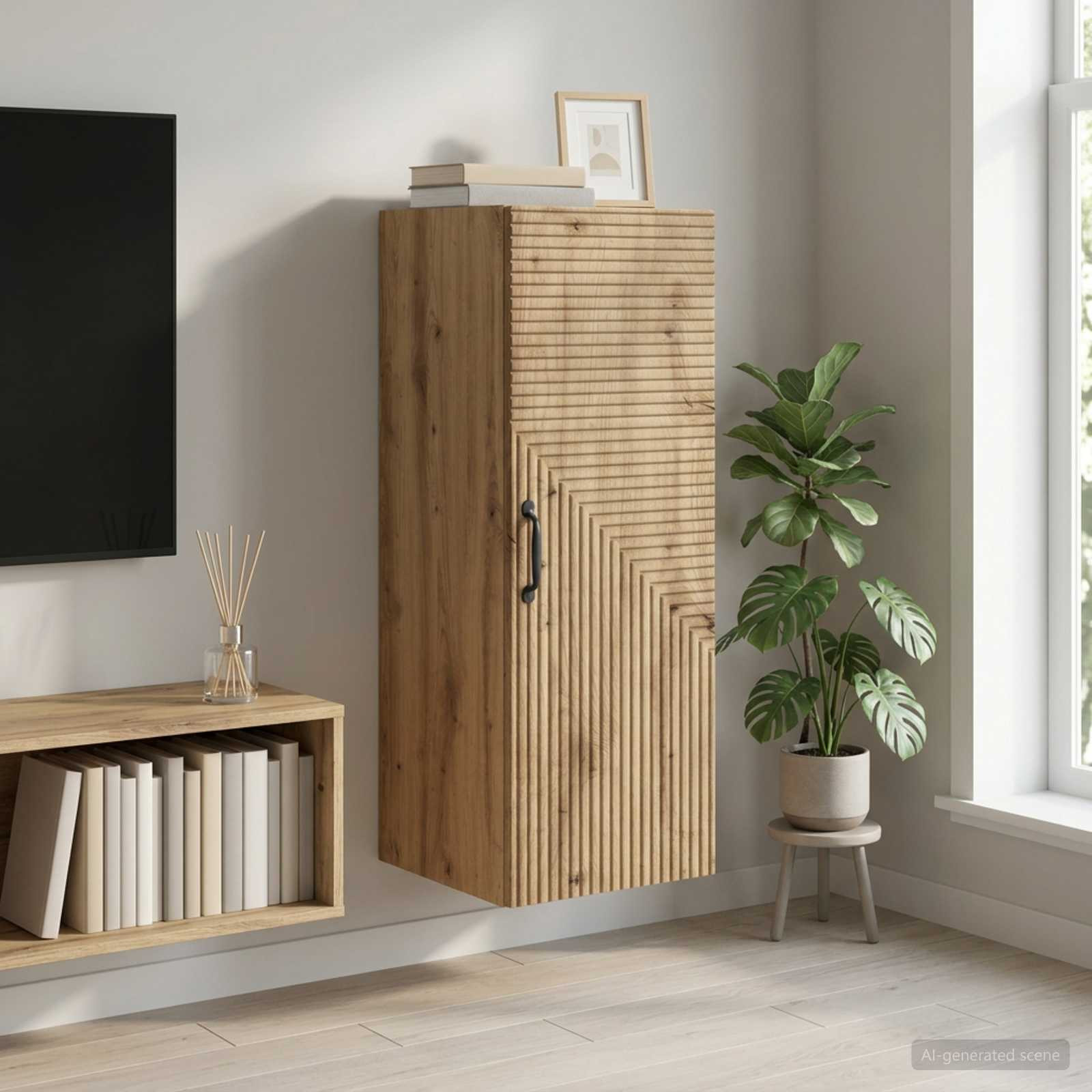 vidaXL Wandschrank 33 x 34,5 x 90 cm Holzwerkstoff Artisan-Eiche