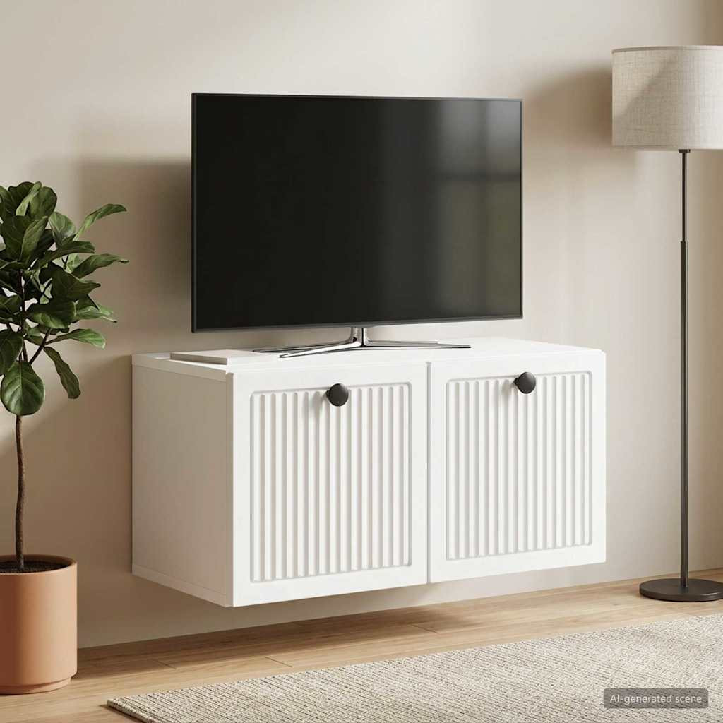 vidaXL Wandmontierter TV-Schrank Weiß 59,5 x 31 x 30 cm Holzwerkstoff