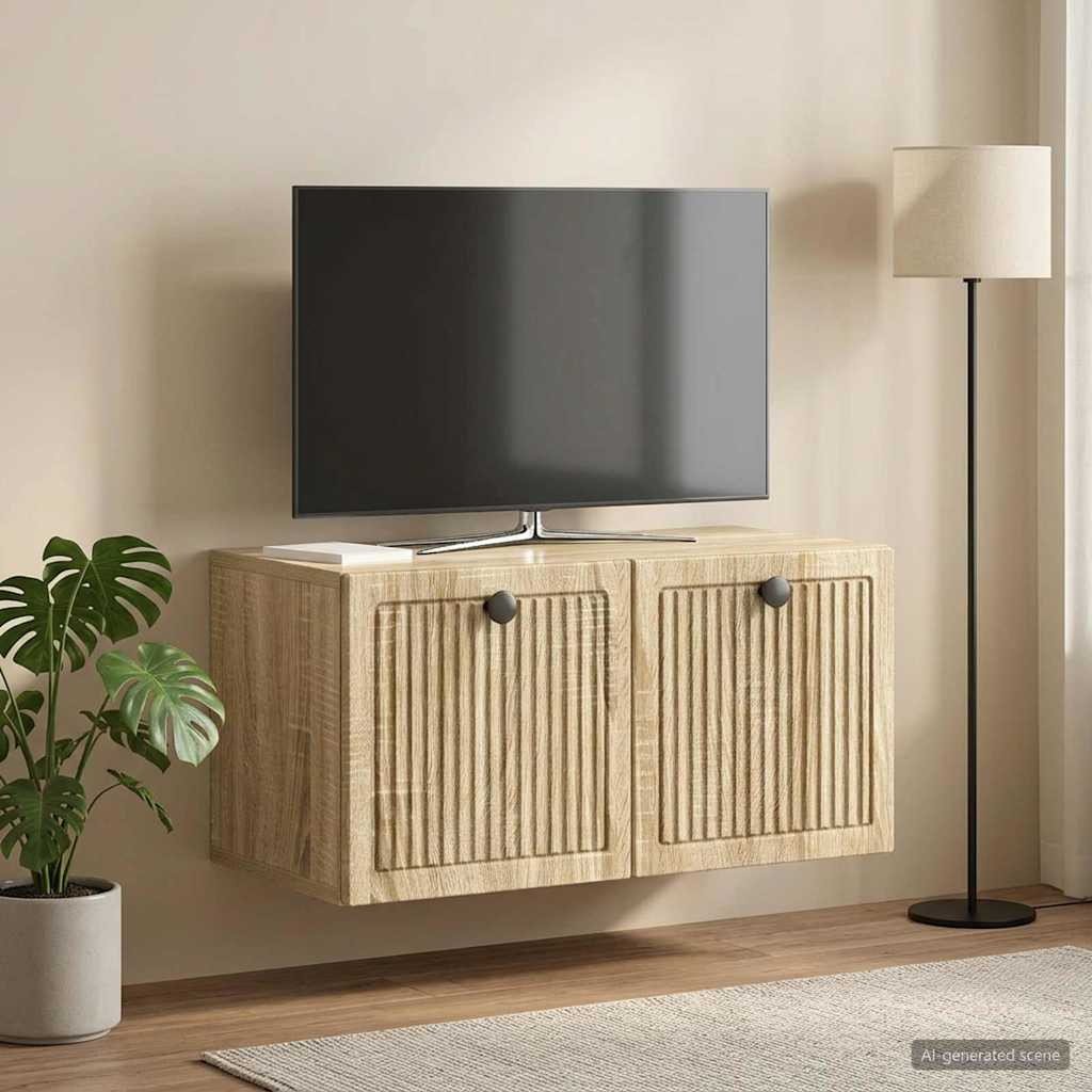 vidaXL Wandmontierter TV-Schrank Sonoma-Eiche 59,5 x 31 x 30 cm