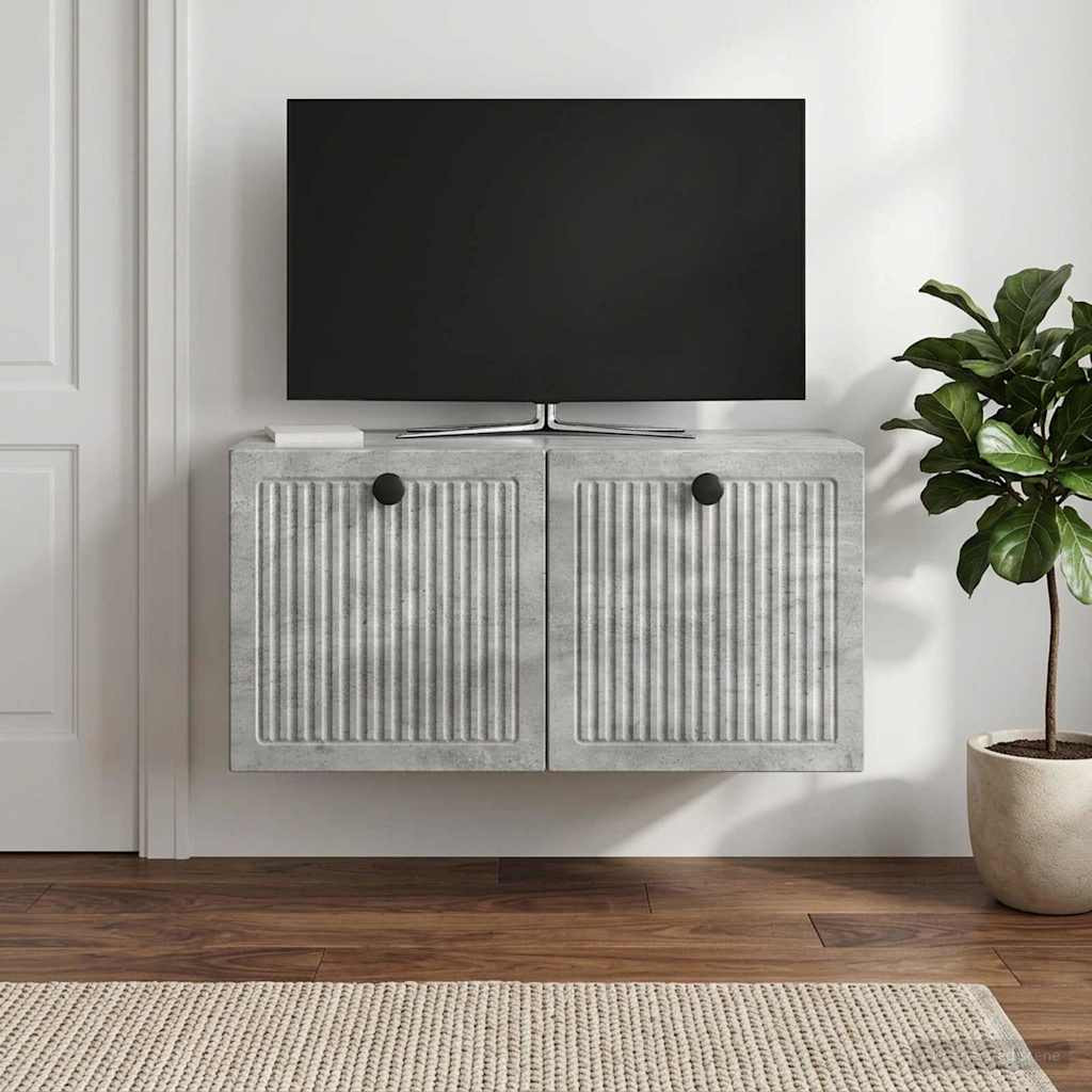 vidaXL Wandmontierter TV-Schrank Betongrau 59,5 x 31 x 30 cm