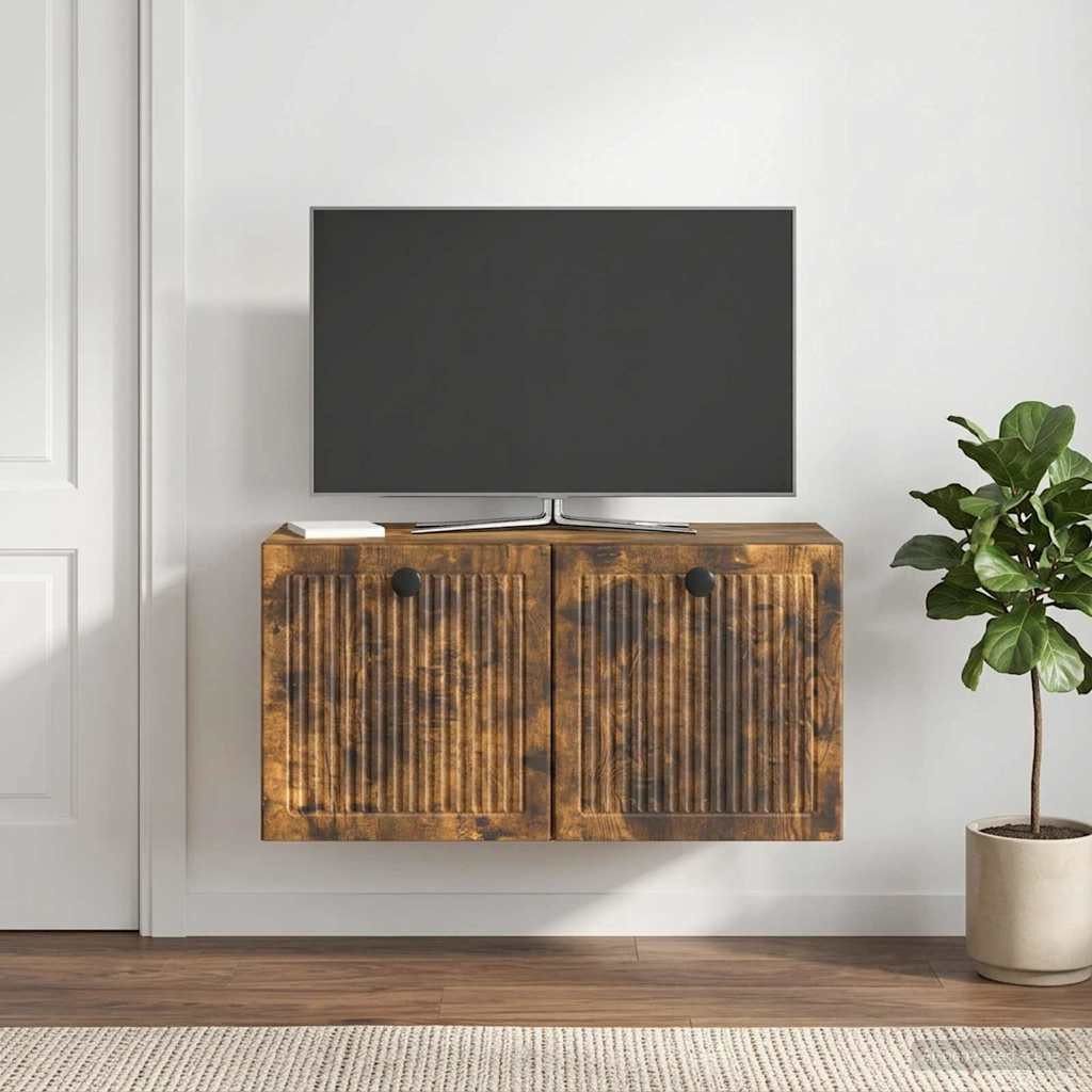 vidaXL Wandmontierter TV-Schrank Geräucherte Eiche 59,5 x 31 x 30 cm