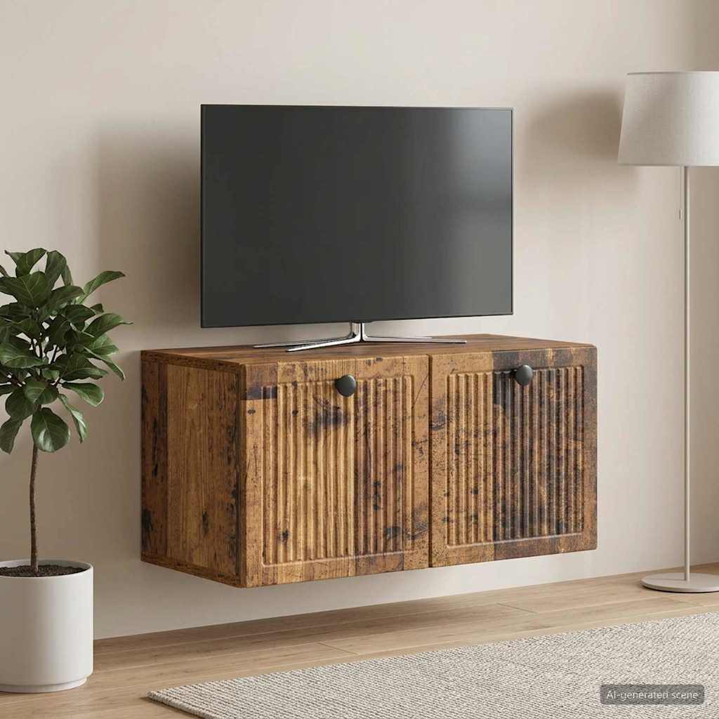 vidaXL Wandmontierter TV-Schrank Altholz 59,5 x 31 x 30 cm