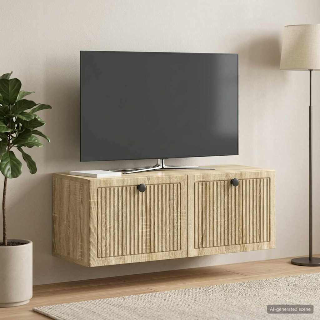 vidaXL Wandmontierter TV-Schrank Sonoma-Eiche 78,5 x 31 x 30 cm