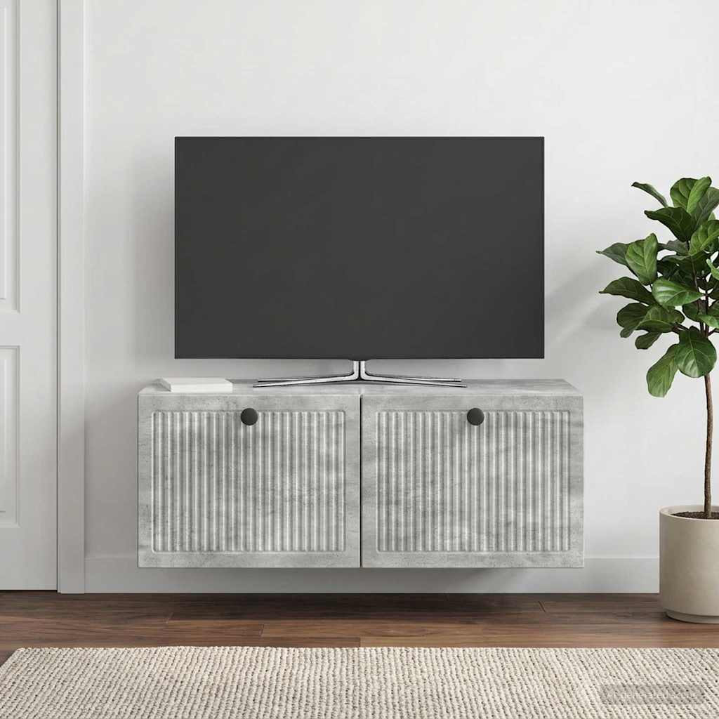 vidaXL Wandmontierter TV-Schrank Betongrau 78,5 x 31 x 30 cm