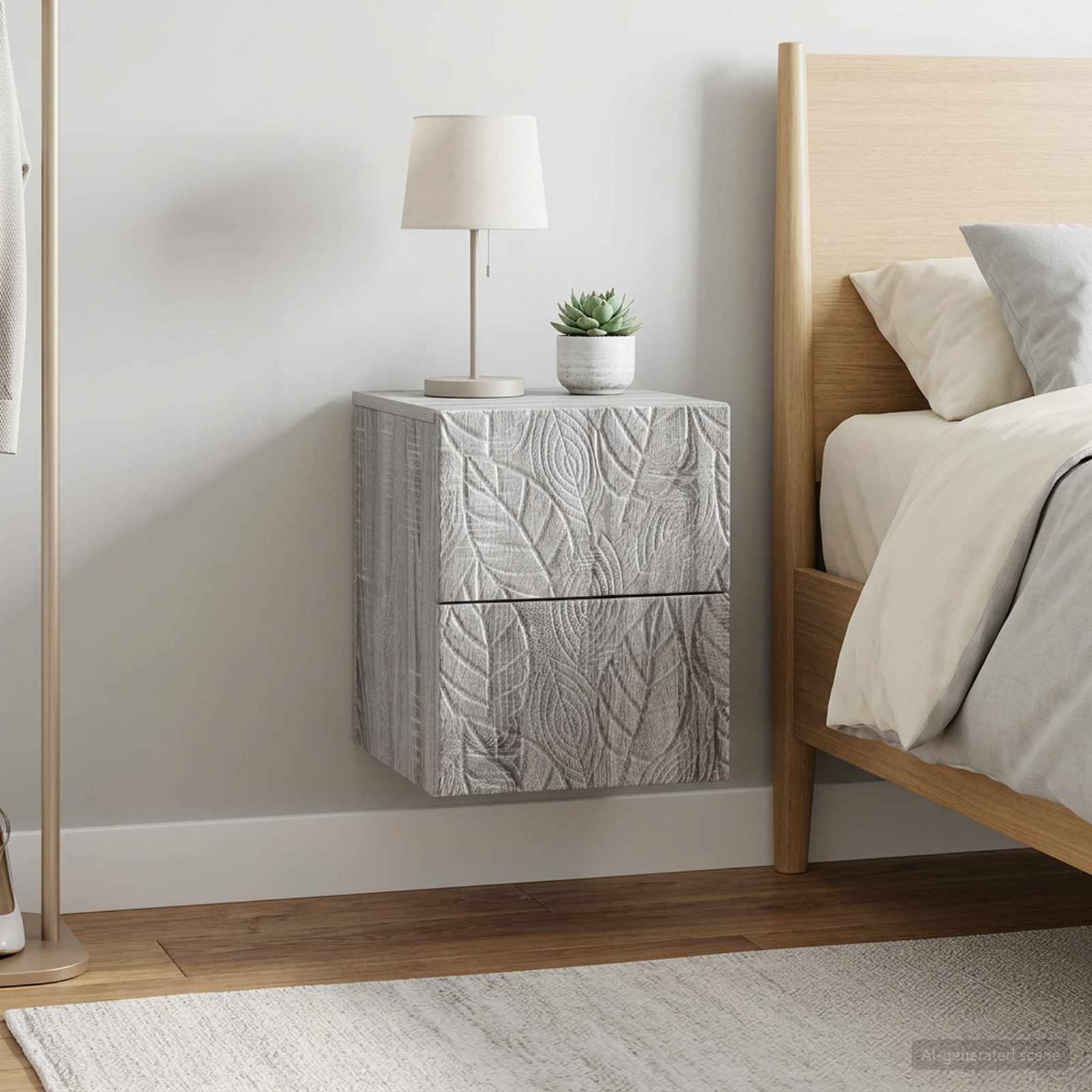 vidaXL Wandmontierter Nachttisch 2 pcs Grau Sonoma 34,5 x 33 x 40 cm