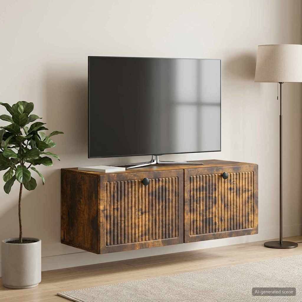 vidaXL Wandmontierter TV-Schrank Geräucherte Eiche 78,5 x 31 x 30 cm