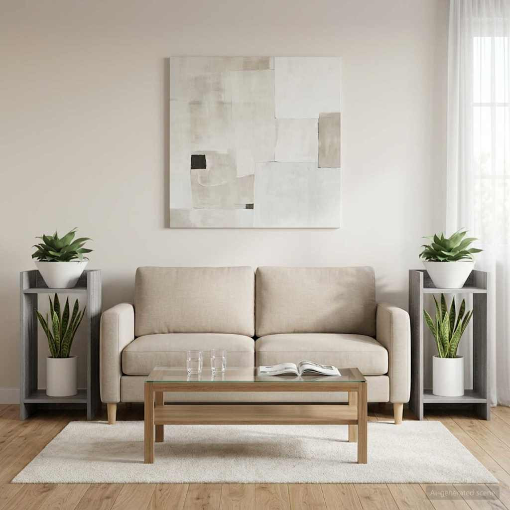 vidaXL Pflanzenständer 2 Stk. Graues Sonoma 30 x 30 x 60 cm
