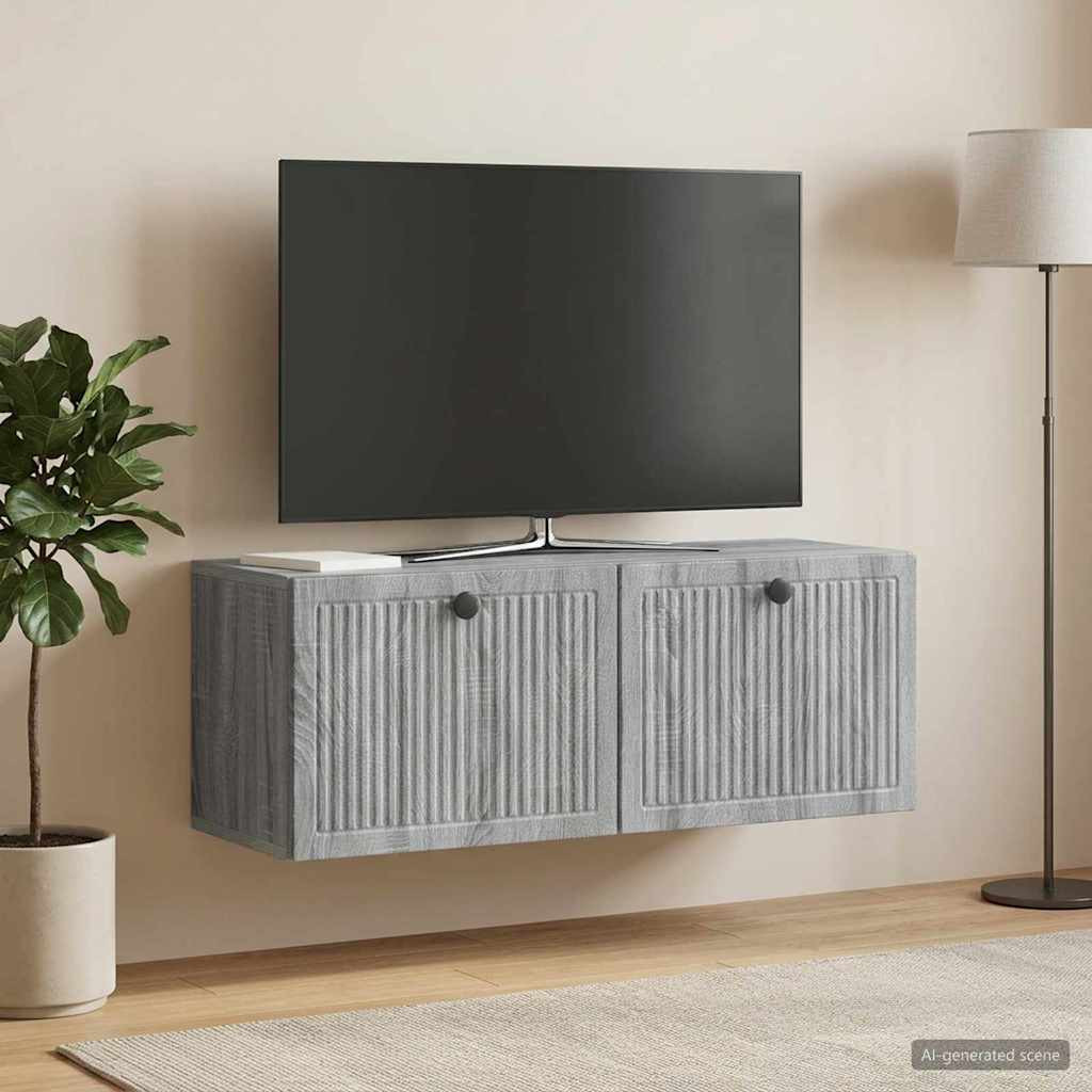 vidaXL Wandmontierter TV-Schrank Graues Sonoma 78,5 x 31 x 30 cm