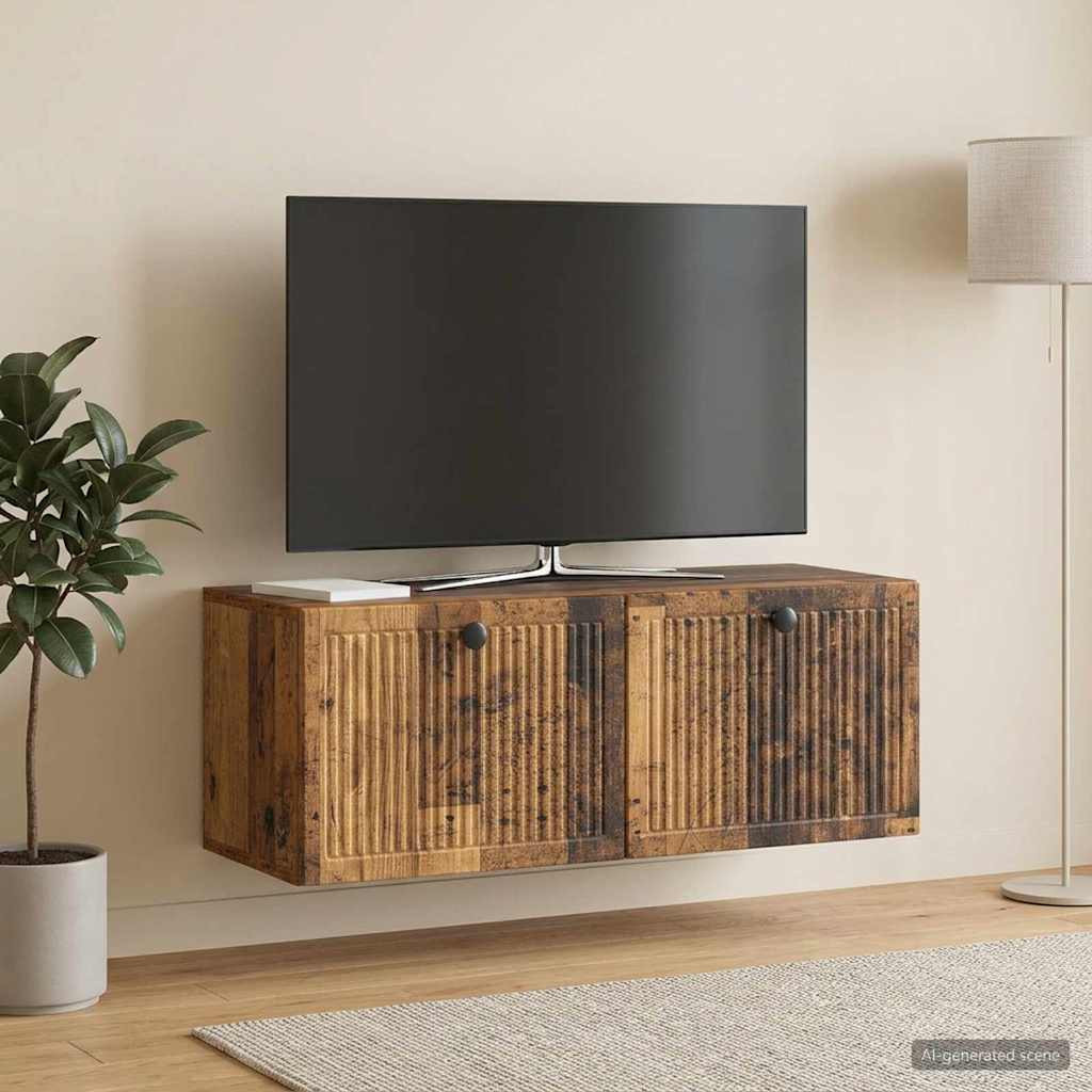 vidaXL Wandmontierter TV-Schrank Altholz 78,5 x 31 x 30 cm