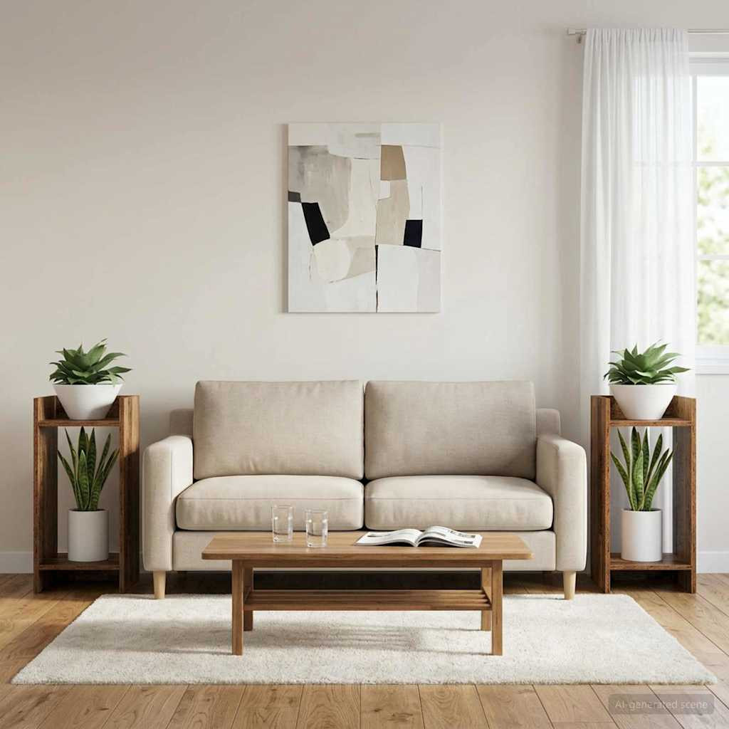 vidaXL Pflanzenständer 2 Stk. Altholz 30 x 30 x 60 cm Holzwerkstoff