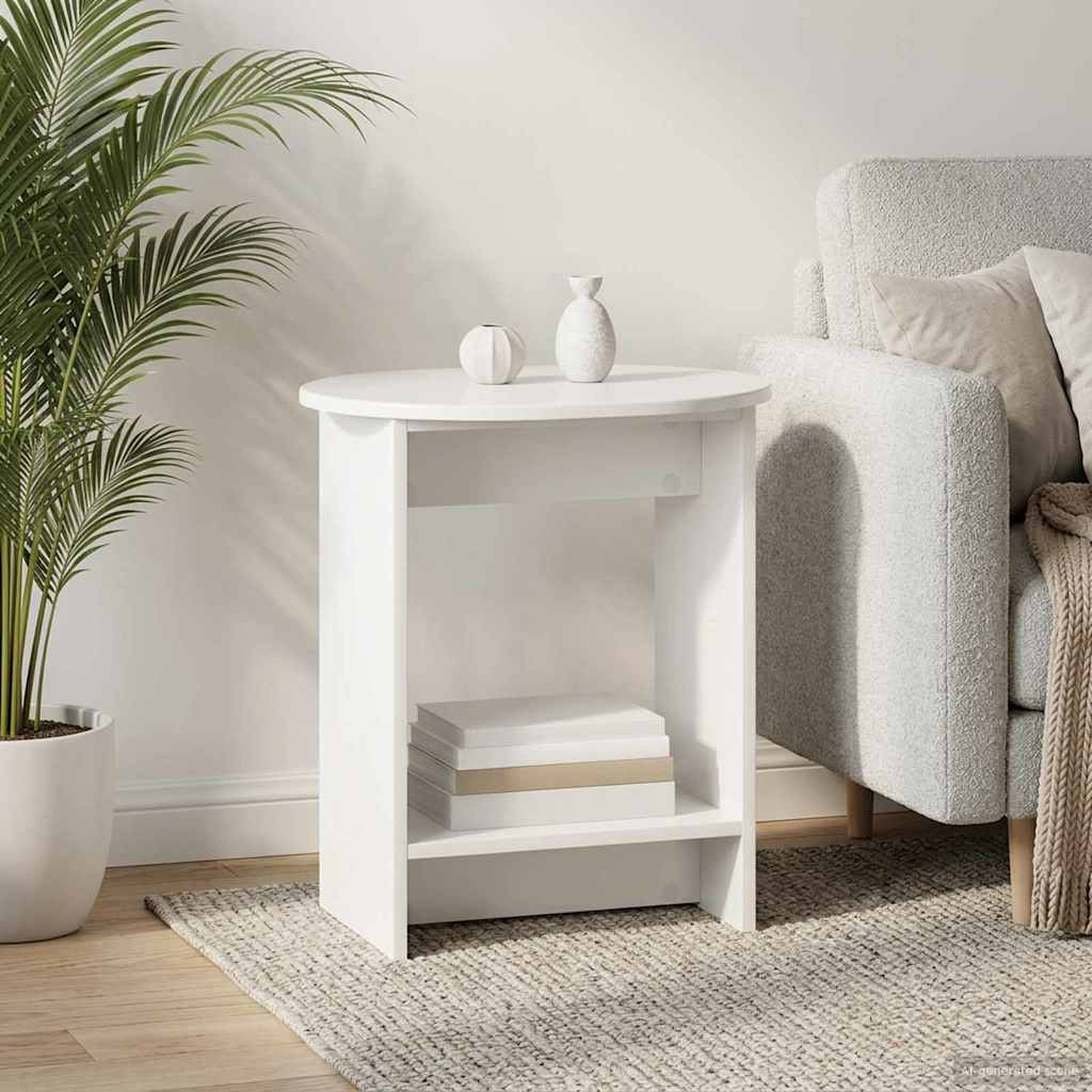 vidaXL Beistelltisch Hochglanz Weiß 50 x 39,5 x 55 cm Holzwerkstoff