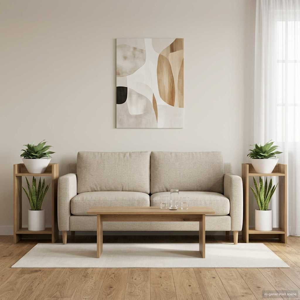 vidaXL Pflanzenständer 2 Stk. Artisan-Eiche 30 x 30 x 60 cm