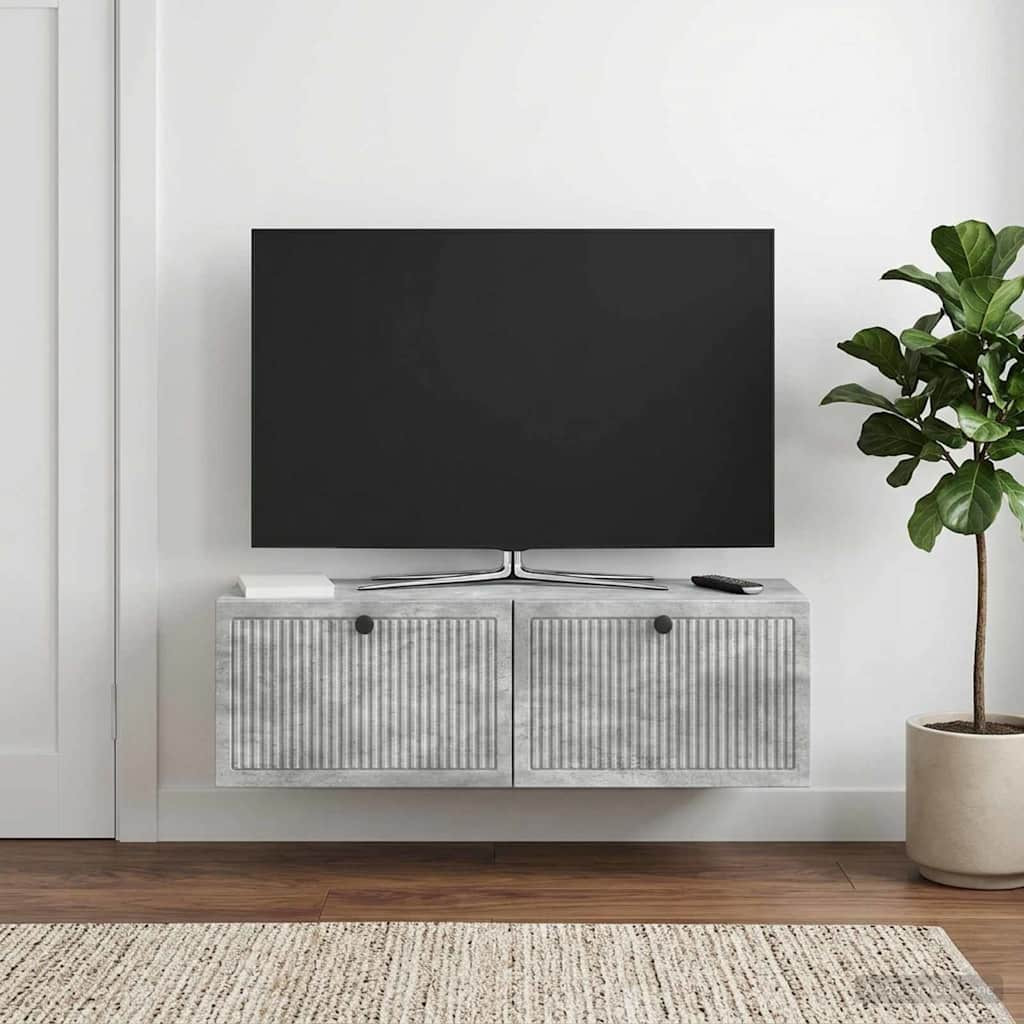 vidaXL Wandmontierter TV-Schrank Betongrau 98 x 31 x 30 cm