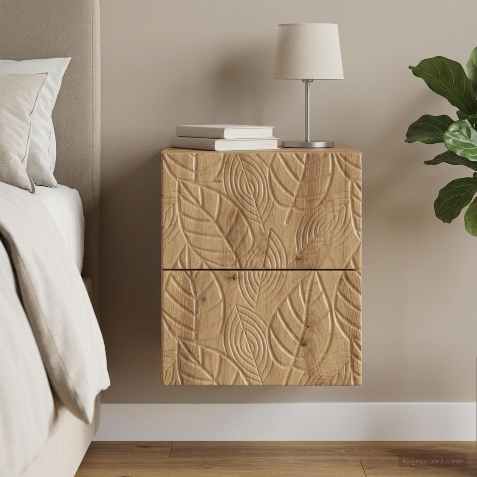 vidaXL Wandmontierter Nachttisch Artisan-Eiche 34,5 x 33 x 40 cm