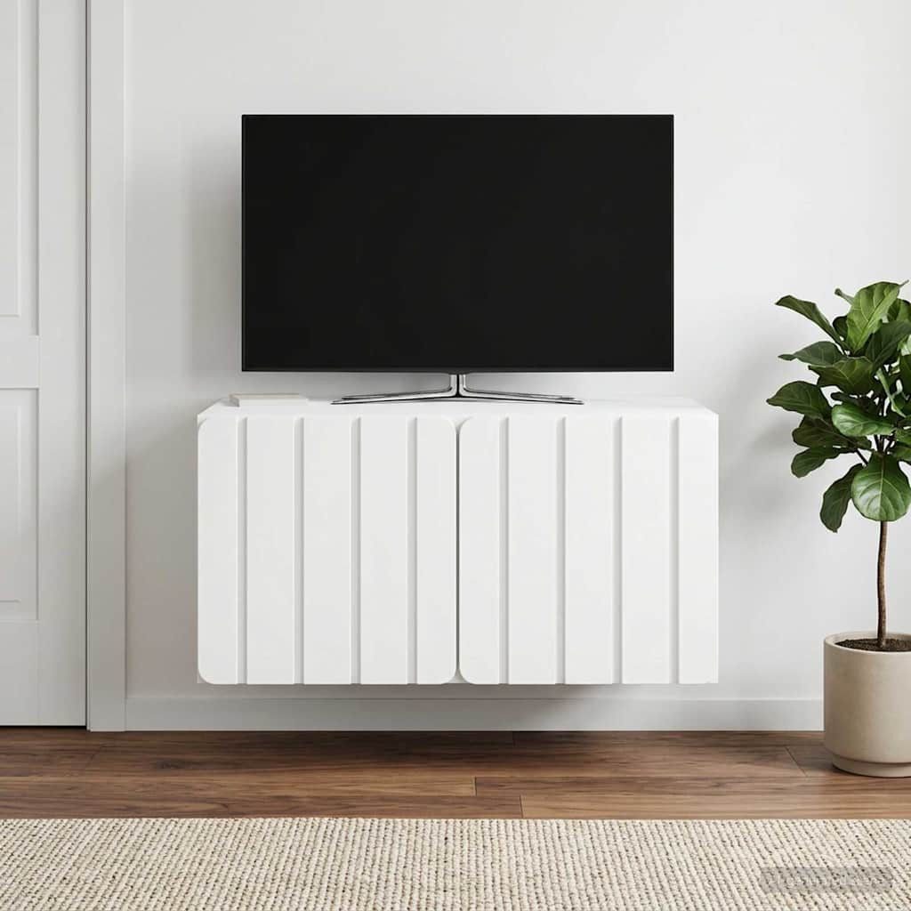 vidaXL Wandmontierter TV-Schrank 59,5 x 41 x 30 cm Weiß Holzwerkstoff
