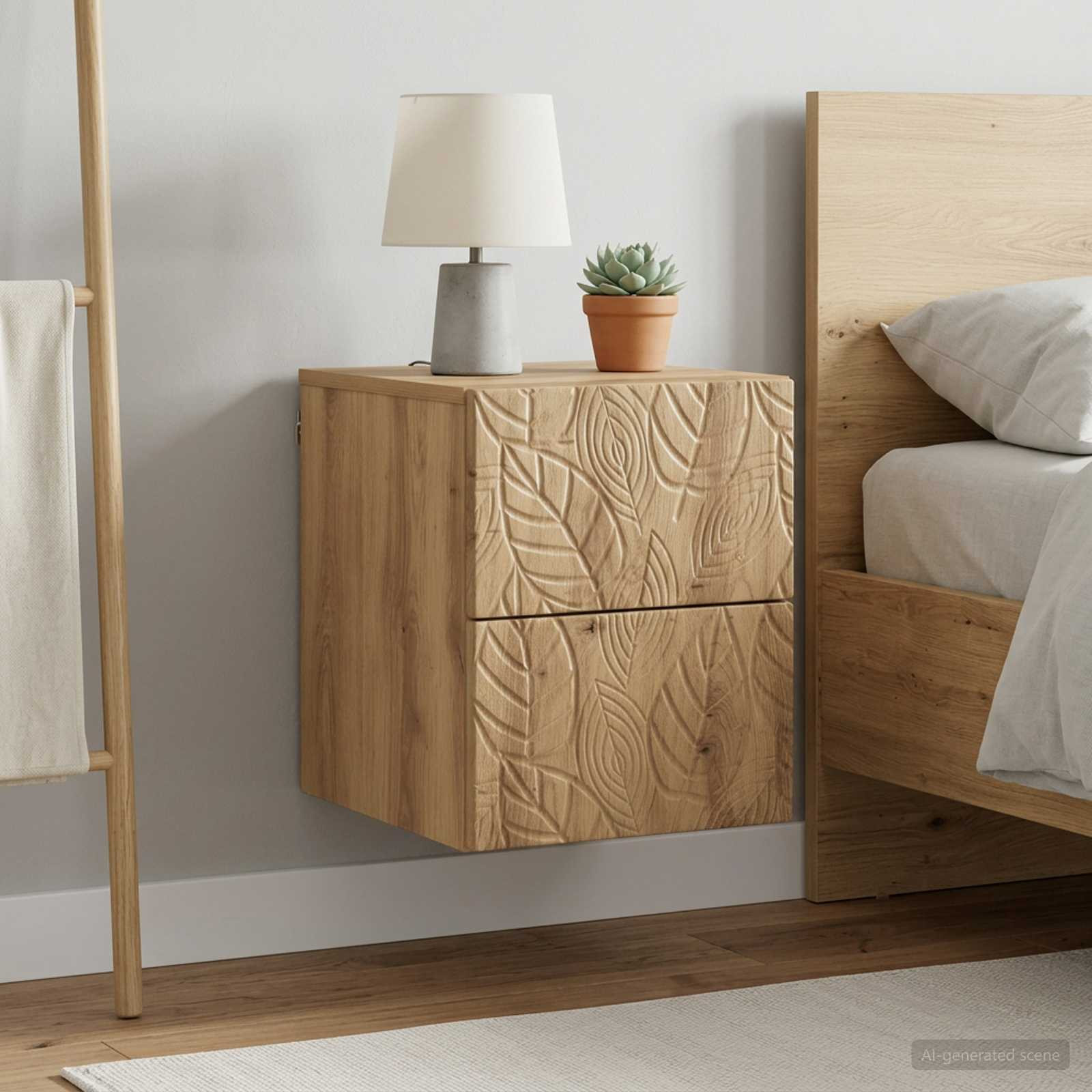 vidaXL Wandmontierter Nachttisch 2 Stk. Artisan-Eiche