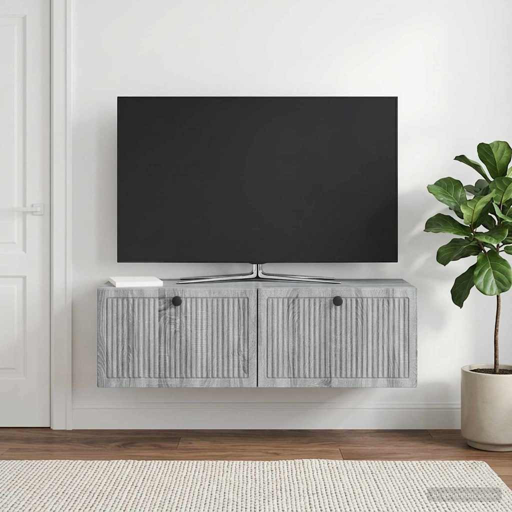 vidaXL Wandmontierter TV-Schrank Graues Sonoma 98 x 31 x 30 cm