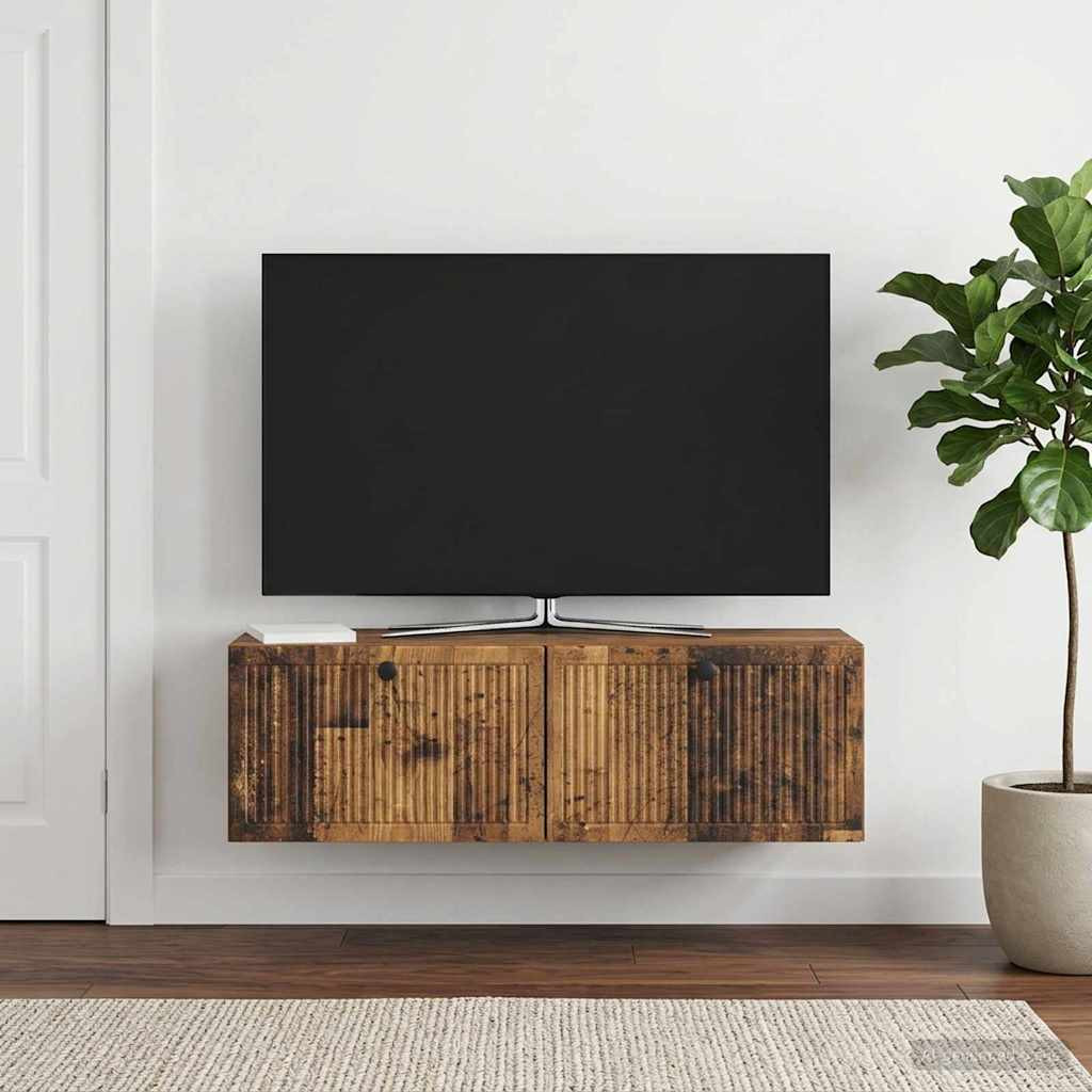 vidaXL Wandmontierter TV-Schrank Altholz 98 x 31 x 30 cm Holzwerkstoff