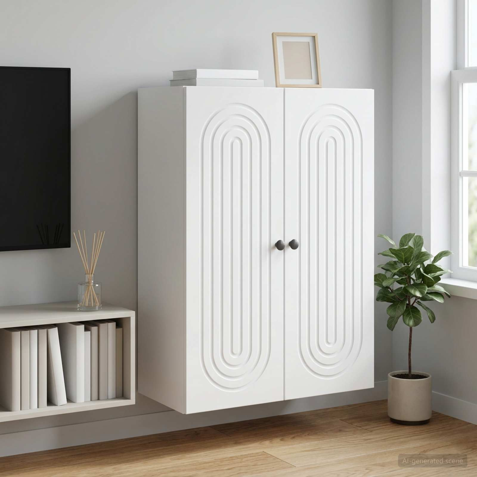 vidaXL Wandschrank Weiß 66 x 34,5 x 90 cm Holzwerkstoff