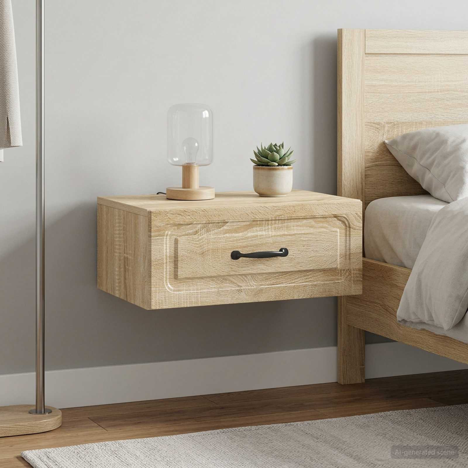 vidaXL Wandmontierter Nachttisch 2 pcs Sonoma-Eiche 49 x 34,5 x 20 cm