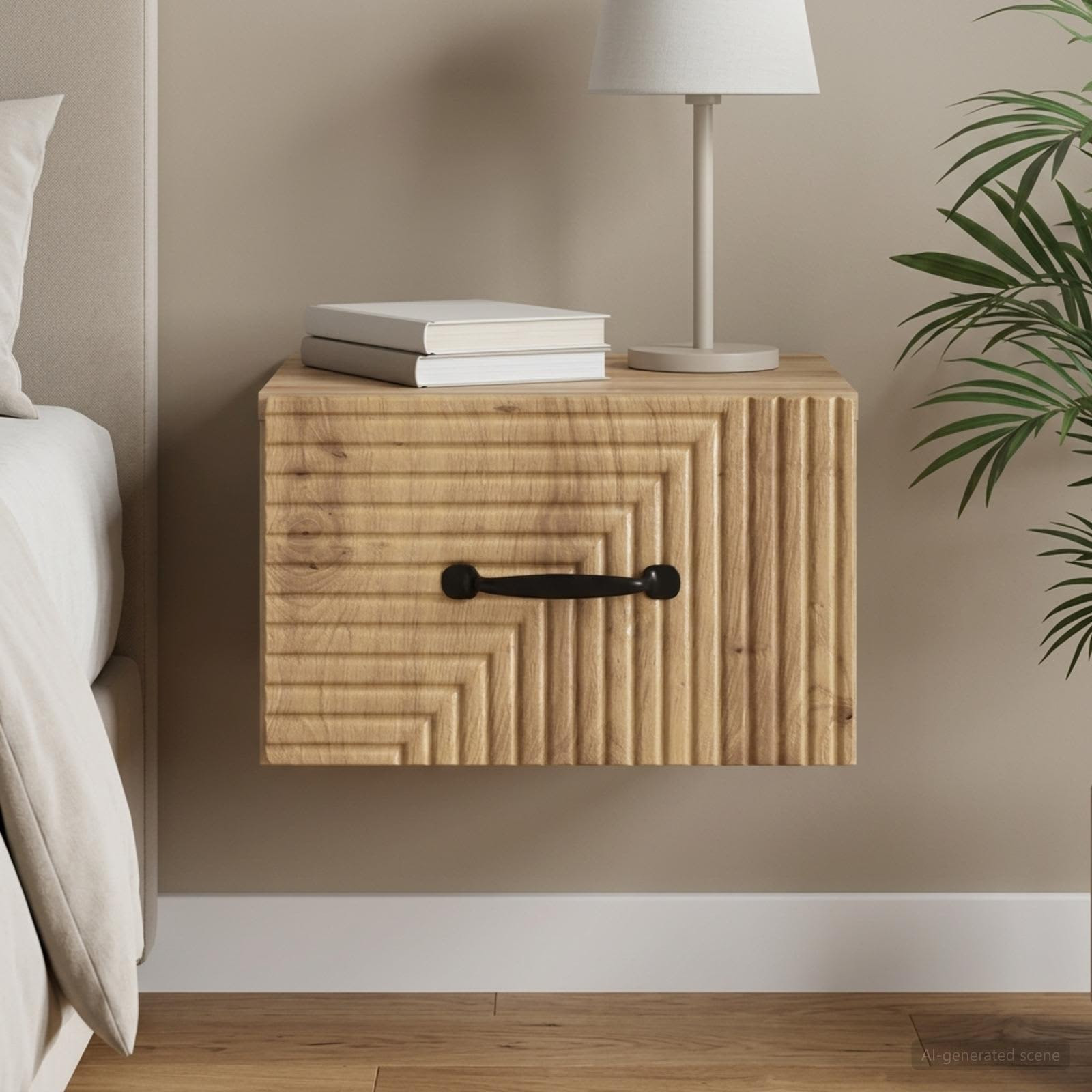 vidaXL Wandmontierter Nachttisch Artisan-Eiche 34,5 x 33 x 20 cm