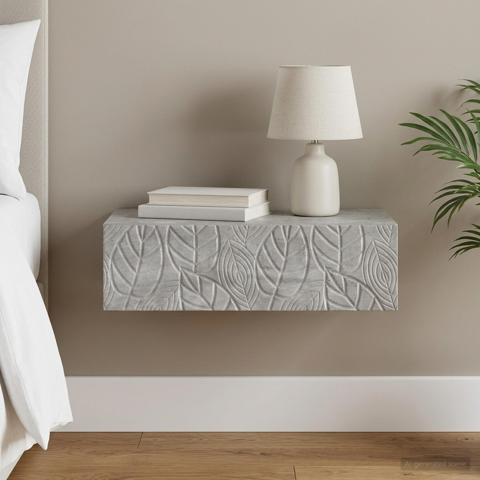 vidaXL Wandmontierter Beistelltisch Betongrau 59 x 34,5 x 17 cm