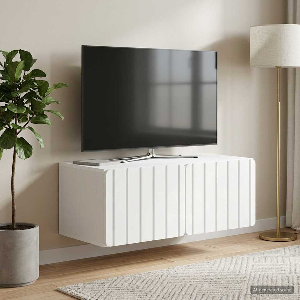 vidaXL Wandmontierter TV-Schrank 78,5 x 41 x 30 cm Weiß Holzwerkstoff