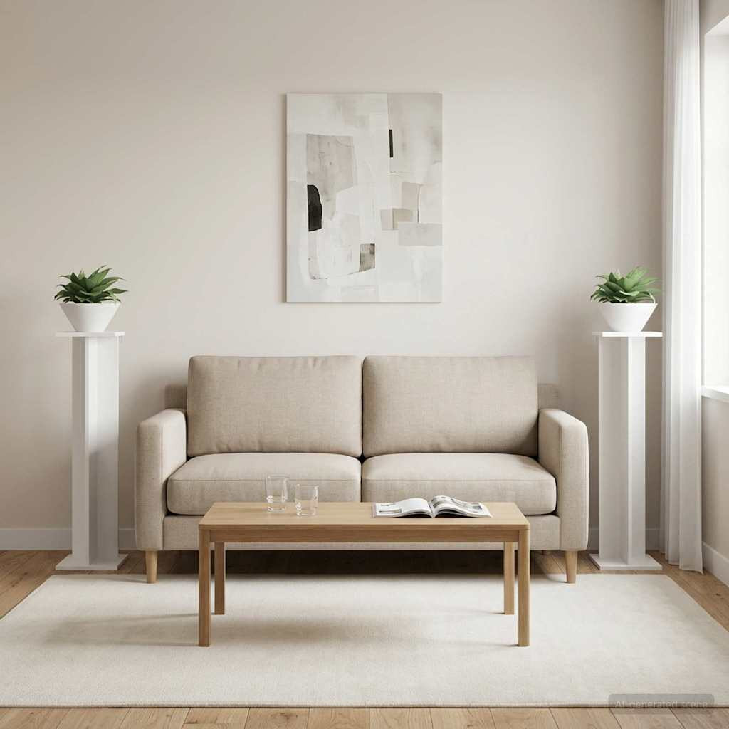 vidaXL Pflanzenständer 2 stk. Weiß 25 x 25,5 x 100,5 cm Holzwerkstoff