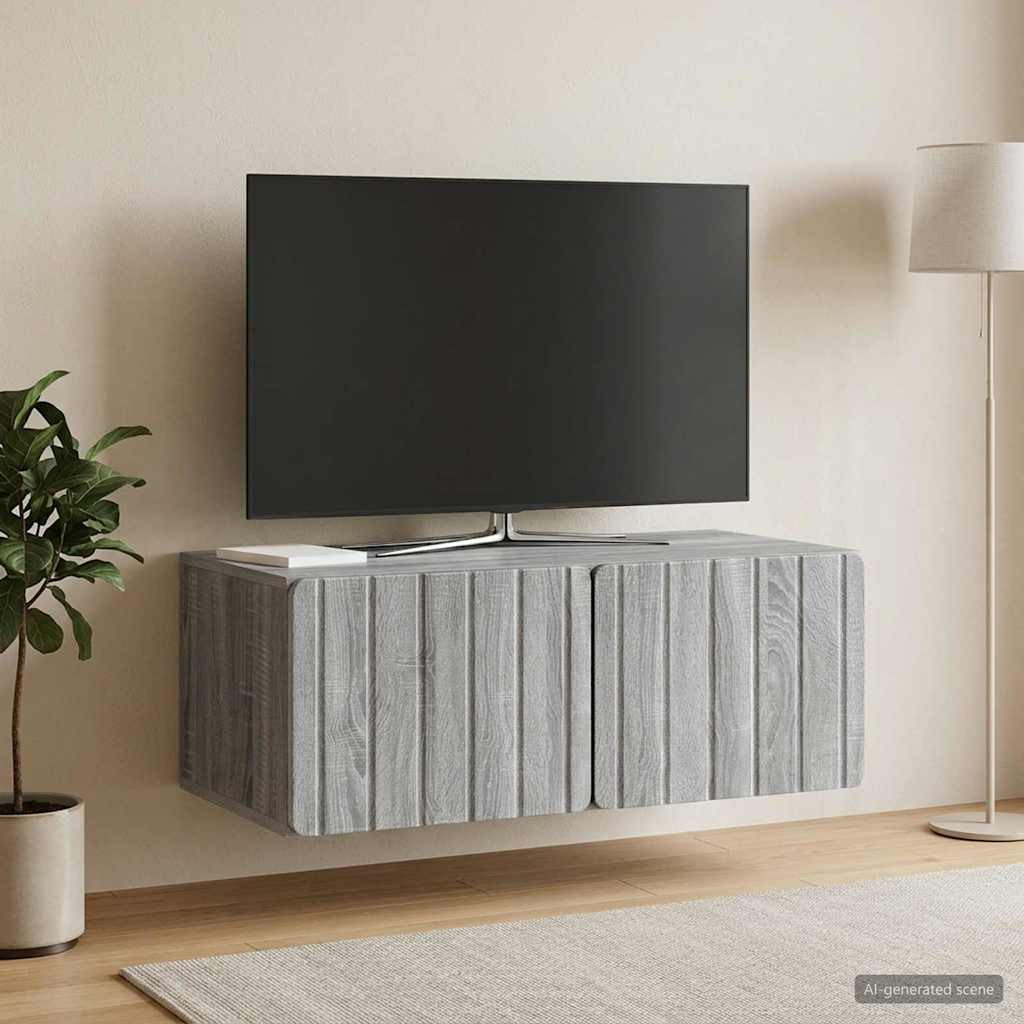 vidaXL Wandmontierter TV-Schrank 78,5 x 41 x 30 cm Sonoma-Grau