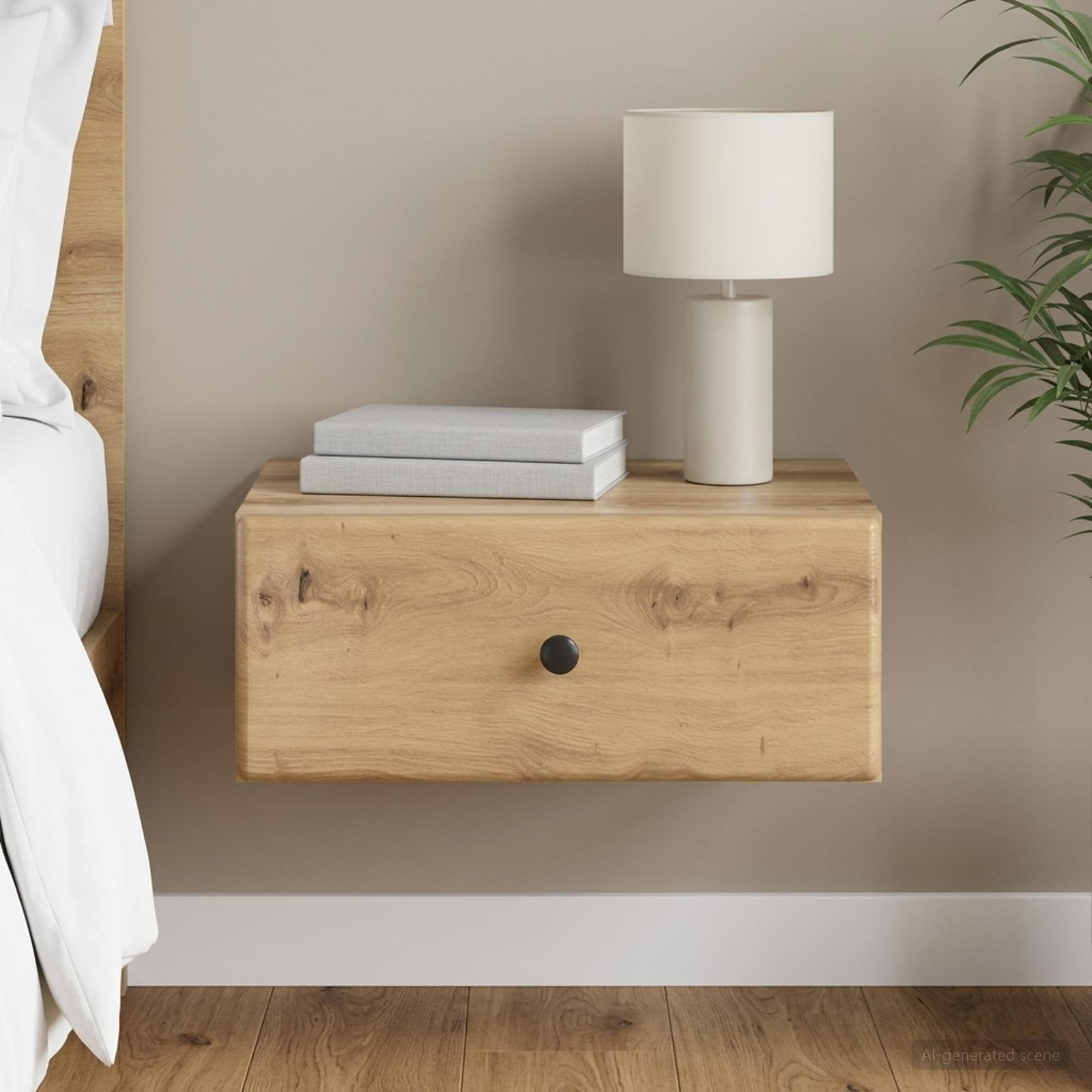 vidaXL Wandmontierter Nachttisch Artisan-Eiche 49 x 34,5 x 20 cm