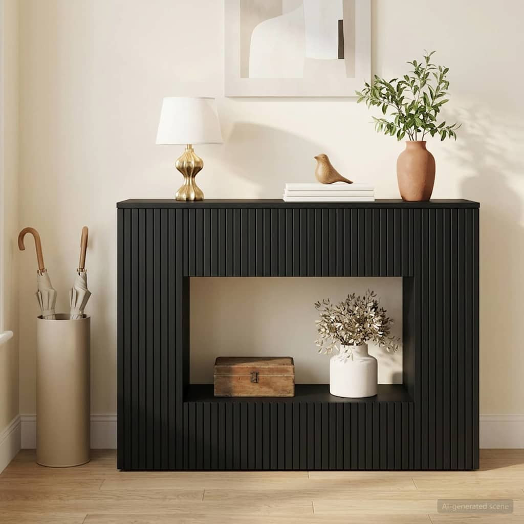vidaXL Konsolentisch Gestreift Schwarz 101 x 29 x 74 cm Holzwerkstoff
