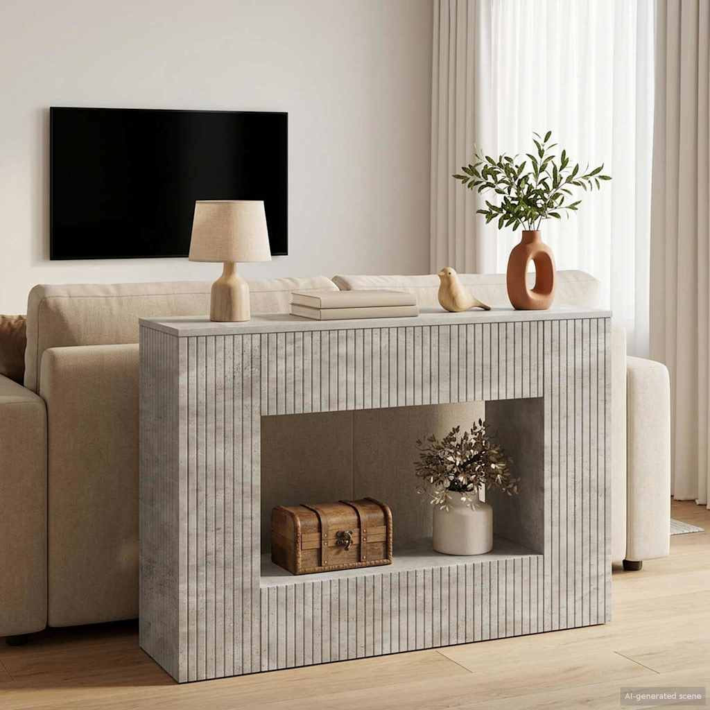 vidaXL Konsolentisch Betongrau 101 x 29 x 74 cm Holzwerkstoff