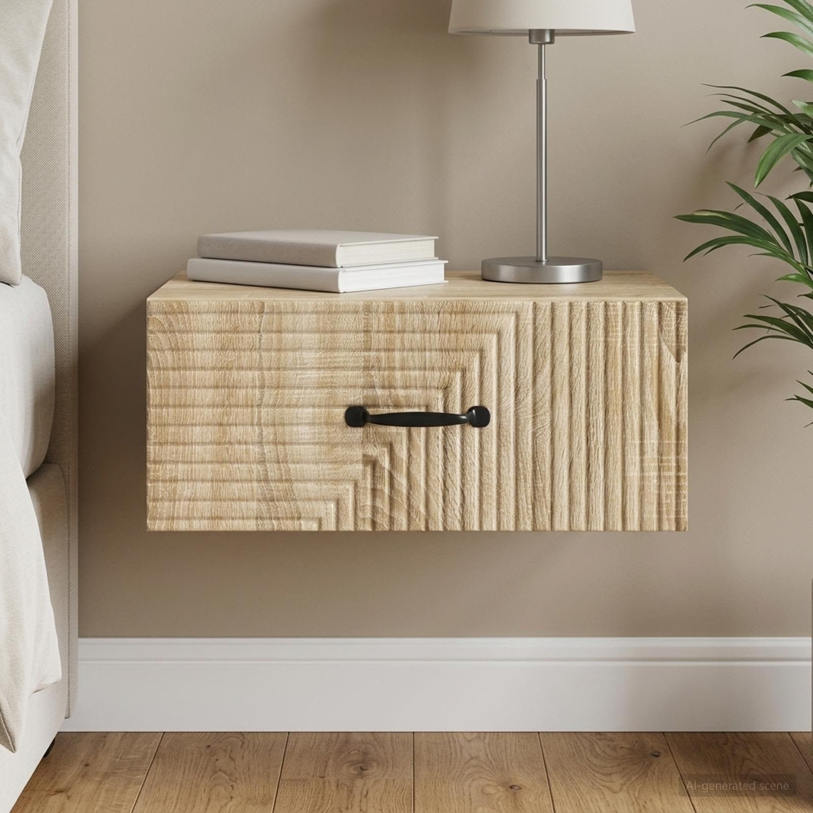 vidaXL Wandmontierter Nachttisch Sonoma-Eiche 49 x 34,5 x 20 cm