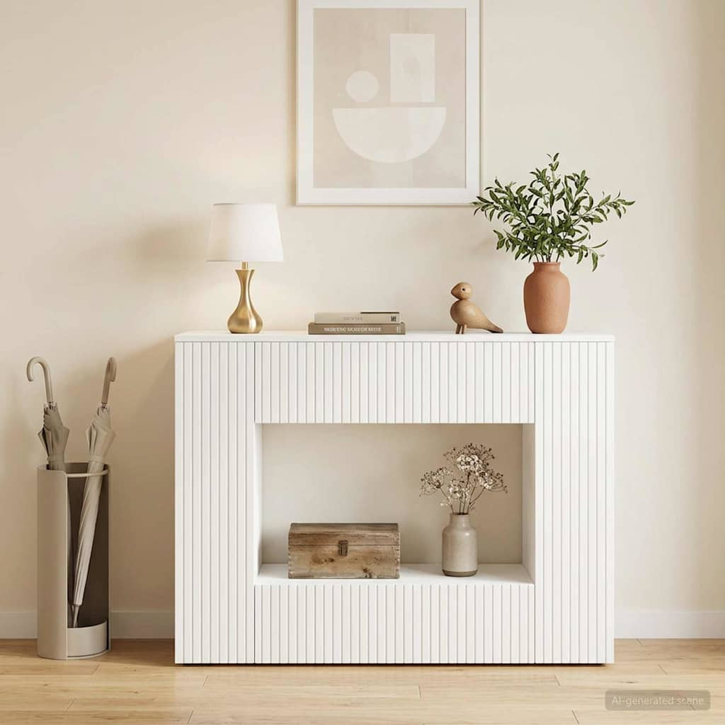 vidaXL Konsolentisch Hochglanz Weiß 101 x 29 x 74 cm Holzwerkstoff
